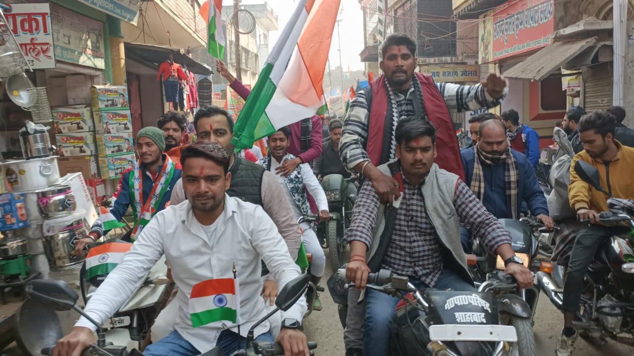 संकटा देवी मंदिर से निकाली गई तिरंगा यात्रा