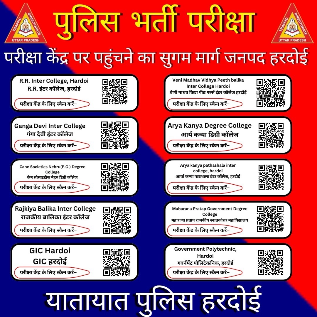 पुलिस ने पुलिस परीक्षा को लेकर जारी किया बार कोड, स्कैन करते ही अभियर्थियों को केंद्रों का पता चलेगा मार्ग